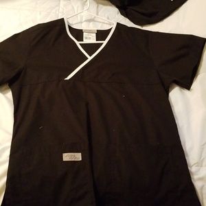womens black scrub top